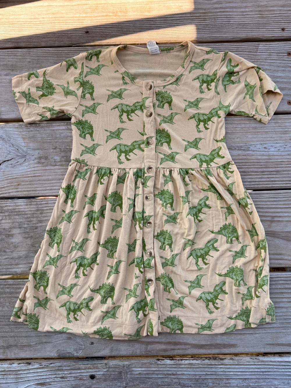 kate quinn bamboo toddler dress - dinosaurs - 4T